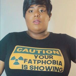 Caution Your Fatphobia Is Showing Black Tee Shirt